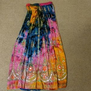 Tie dye indian skirt